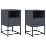 Bedside Cabinets 2 pcs Anthracite 36x39x60.5 cm Steel 846559
