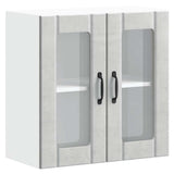 Kitchen Wall Cabinet with Glass Door Lucca Concrete Grey Engineered Wood 853911