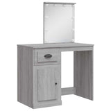 Dressing Table with LED Lights Grey Sonoma 90x42x132.5 cm 834976