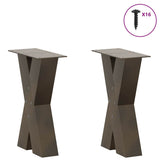 Coffee Table Legs X-Shaped 2 pcs Natural Steel 38x cm Steel 4012955