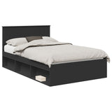 Bed Frame with Headboard Black 120 x 200 cm Solid Pine Wood 3410619