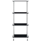 4-Tier Shelf Black 40x40x100 cm Tempered Glass 249510