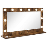 Vanity Mirror Rectangular Smoked Oak 80 x 45 x 18 cm 868321