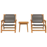 Garden Chairs with Table 3 pcs Grey Solid Acacia Wood 3214438
