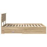 Bed Frame with Drawer Sonoma Oak 135 x 190 cm Engineered Wood 3408274