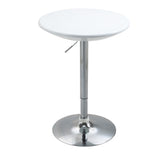 Modern Round Bar Table Adjustable Height Home Pub Bistro Desk Swivel Painted Top with Silver Steel T3398P344556