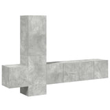 5 Piece TV Cabinet Set Concrete Grey Engineered Wood 3079073