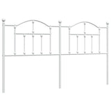 Headboard White Powder-Coated Steel Double Headboard 353524