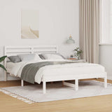 Bed Frame with Headboard White 120 x 190 cm Solid Pine Wood 872294