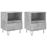 ZNTS Bedside Cabinets 2 pcs Concrete Grey 40x35x50 cm Engineered Wood 830629