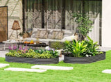 Set of Two 181 x 93cm Steel Planters - Dark Grey T3398P377569