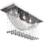 White Ceiling Lamp with Glittering Glass Crystal Beads 8 x G9 29 cm 241391