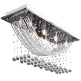 White Ceiling Lamp with Glittering Glass Crystal Beads 8 x G9 29 cm 241391