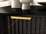 Elegant Marble Effect Storage Coffee Table - Black T3398P344258