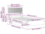 Bed Frame with Storage and Headboard Grey Sonoma 100 x 200 cm 3414412