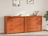 Sideboard 2 pcs Wax Brown 140 x 35 x 80 cm Solid Pine Wood 3424975