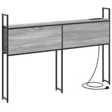 Storage Headboard with Charging Station Grey sonoma 135 cm 859803