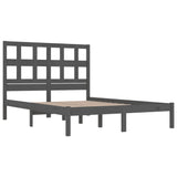 Bed Frame Grey Solid pinewood 200x200 cm Decorative Inlays 3104500
