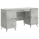 Desk with Door Concrete Grey 142.5 x 50 x 75 cm Engineered Wood 3414633