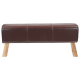 Bench 110 x 30 x 45 cm Real Leather Dark Brown 42042112
