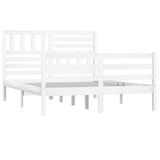 Bed Frame without Mattress White 120x190 cm Small Double Solid Wood 3101059