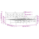 Metal Bed Frame without Mattress with Footboard Black 180x200cm 374361
