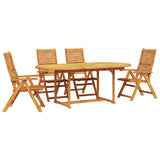 Garden Dining Set Folding 5 pcs Brown Solid Acacia Wood 3375714