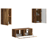 TV Cabinet Set Wall-mounted 6 pcs Old Wood Engineered Wood 3409067