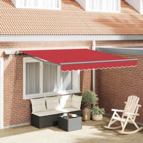 Retractable Awning Manual Red 300 x 250 cm Fabric 3330146