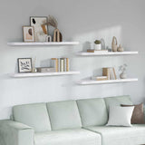 Wall Shelf 4 pcs White Marble 120 x 23.5 x 4 cm Engineered Wood 42019979