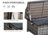 130 L Rattan Garden Storage Box, with Seat - Mixed Grey T3398P322069