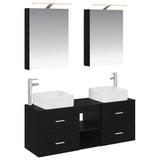Bathroom Furniture Set 5 pcs Black Oak 3406752