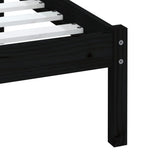 3100583 Bed Frame without Mattress Black Solid Wood 100x200 cm