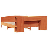 Bookcase Bed without Mattress Wax Brown 180x200cm Solid Wood Pine 3323058