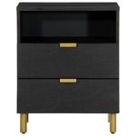 ZNTS Bedside Cabinet Black 50x33x62 cm Engineered Wood 4017658