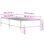 ZNTS Bed Frame Sonoma Oak 100x200 cm Engineered Wood and Metal 844962