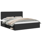 Bed Frame with Headboard Black 180 x 200 cm Solid Pine Wood 3412453