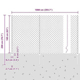 Chain Link Fence with Post 10 x 1.6 m PVC-Coated Steel 3336272