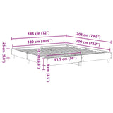 Bed Frame without Mattress Concrete Grey 180x200cm Engineered Wood 3329024