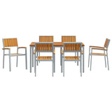 Garden Dining Set 7 pcs Grey and brown 150 x 90 x 75 cm 3284424