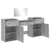 4 Piece Dressing Table Set Grey Sonoma Engineered Wood 3276530