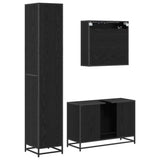 Bathroom Furniture Set 3 pcs Black Oak Engineered Wood 3402398
