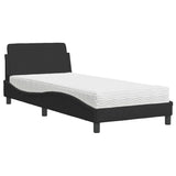 Bed with Mattress "Dover" Black Single Velvet 3208489