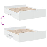Bed Frame with Drawers without Mattress White 140x200 cm 3280293