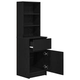 Bedside Cabinet Black 39x35x125 cm Engineered Wood 861311