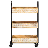 289093 3-Tier Kitchen Trolley 46x30x76 cm Solid Mango Wood