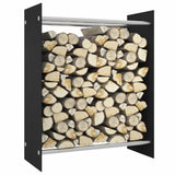 Firewood Rack Black 80x35x100 cm Tempered Glass 327470