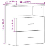 Bedside Cabinets 2 pcs Old Wood 50x32x60cm Engineered Wood 856565