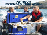 42.6L Insulated Cool Box, Lightweight Portable Ice Cooler with Handle, Lid and Drain Valve, Dark T3398P553431
