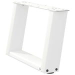 ZNTS Coffee Table Legs U-Shaped 2 pcs White 50x cm Steel 4012745